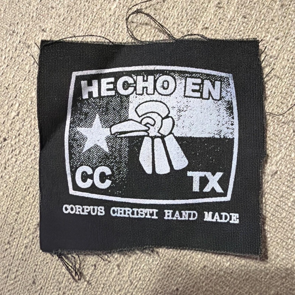 Hecho En CC TX Corpus Christi Handmade Screen Printed Cloth Patch Texas Punk DIY